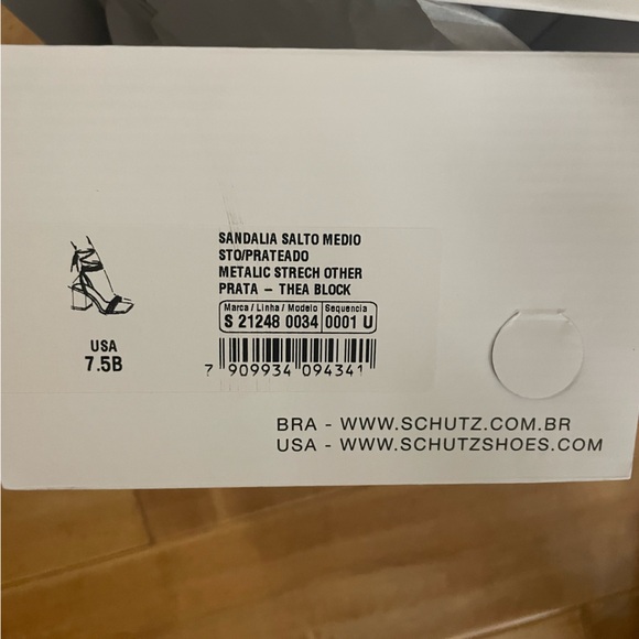 SCHUTZ Thea Ankle Tie Block heel sandal in Silver - Picture 12 of 12